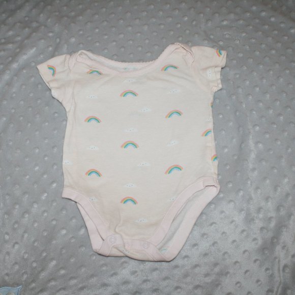 3/$20 Baby girl onesie rainbows cloud 6 months - Picture 3 of 12
